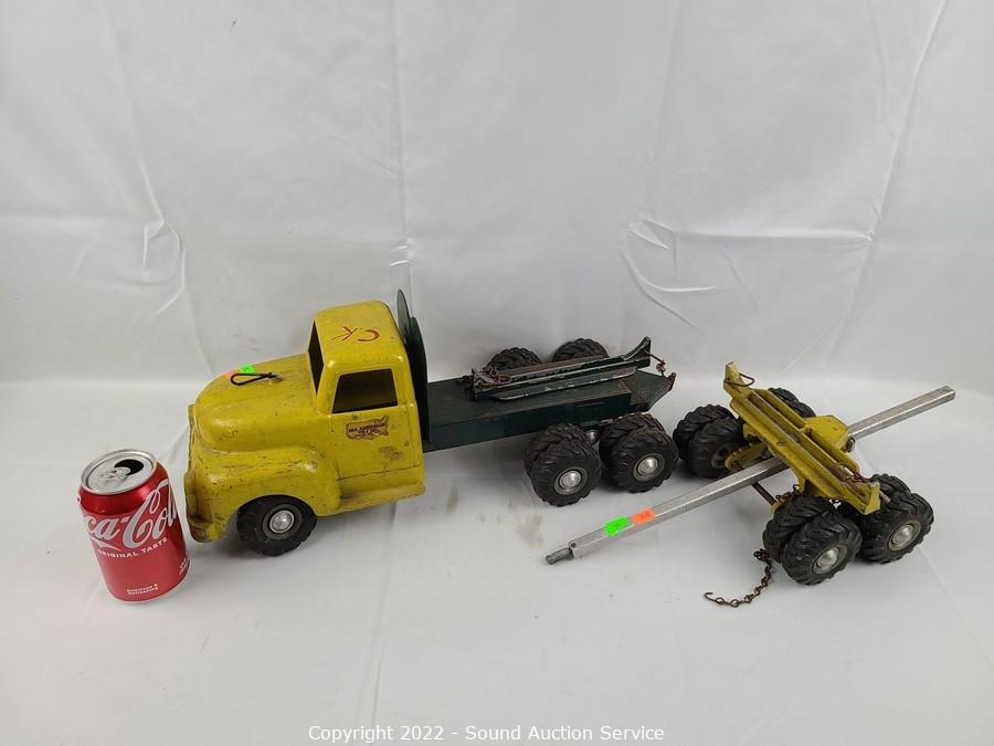 Sound Auction Service - Auction: 04/18/22 Assorted Home Decor & Household  Goods Online Auction ITEM: Vtg All American Toy Co. Steel Logging Truck