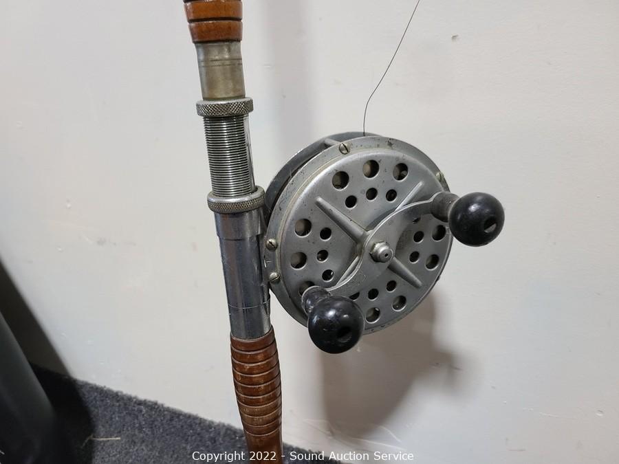 Sound Auction Service - Auction: 04/18/22 Multi-Consignment Online Auction  ITEM: 6ft Bamboo Fishing Rod w/Pflueger Pakron 317B Reel