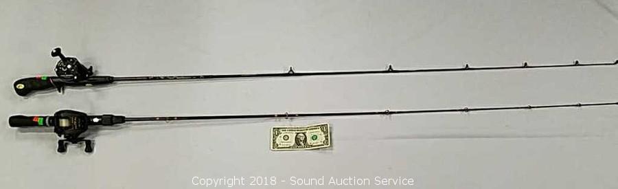 Sound Auction Service - Auction: 1/30/18 Fishing, Hunting & Antique's  Auction ITEM: Pair of Graphite Pistol Grip Fishing Rods w/Reels