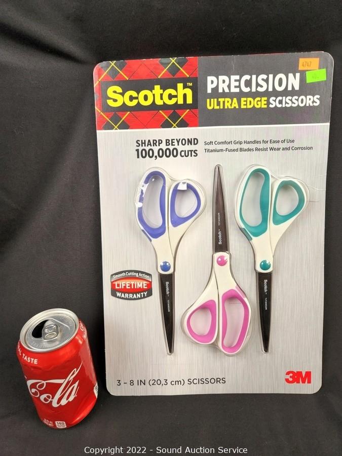 Sound Auction Service - Auction: 5/04/22 2007 Ford Edge, Kubota Generator,  Furniture & More Online Auction ITEM: 3pk Scotch Precision Ultra Edge  Scissors