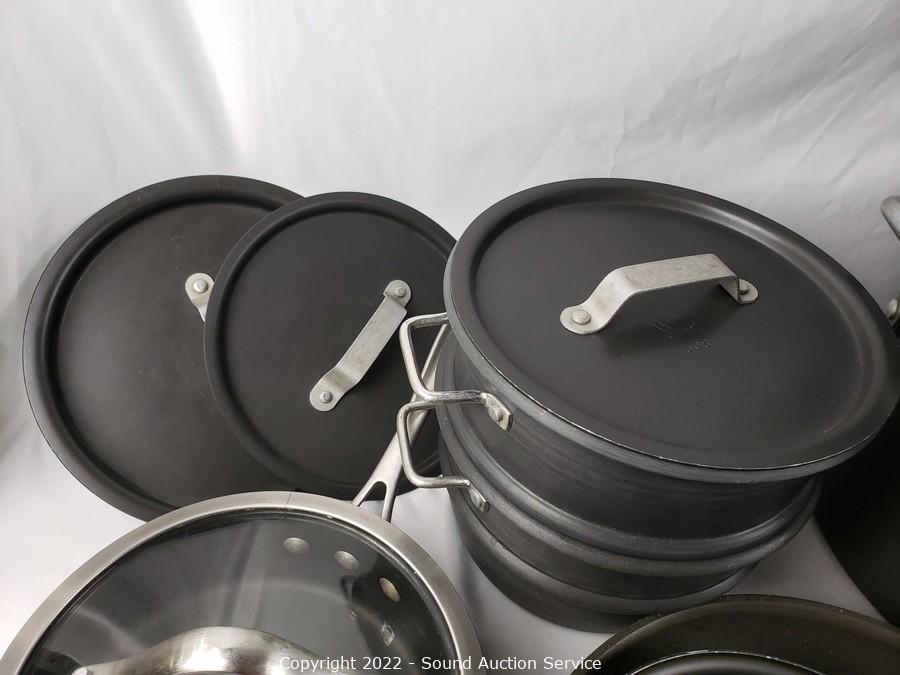 Sound Auction Service - Auction: 12/29/22 SAS Trolson, White Online Auction  ITEM: 12pc Kirkland Hard Anodized Non-Stick Cookware