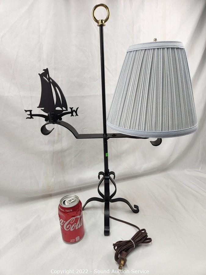 Sound Auction Service - Auction: 06/17/22 Elliott, Tracht & Others Online  Consignment Auction ITEM: Unique Ship Weathervane Table Lamp