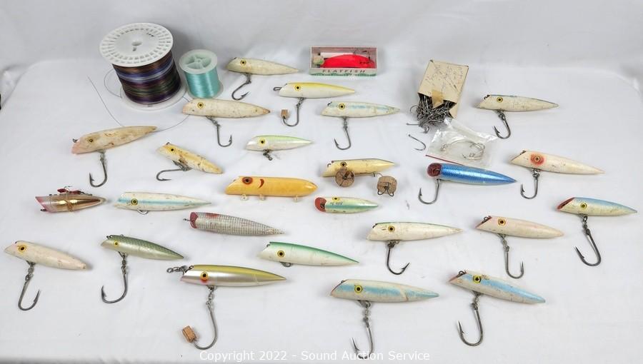 Sound Auction Service - Auction: 07/11/22 Delanty, Gomez & Others Online  Consignment Auction ITEM: Assorted Fishing Plug Lures & Line