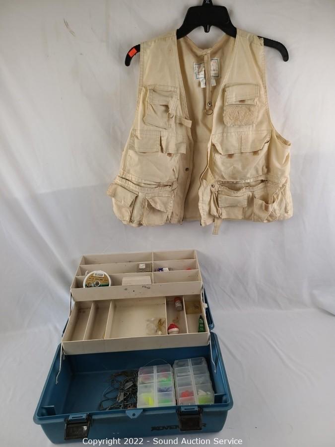 Sound Auction Service - Auction: 07/22/22 Antiques, Collectibles, Household  Online Auction ITEM: Fishing Vest, 17 Tackle Box w/Some Tackle