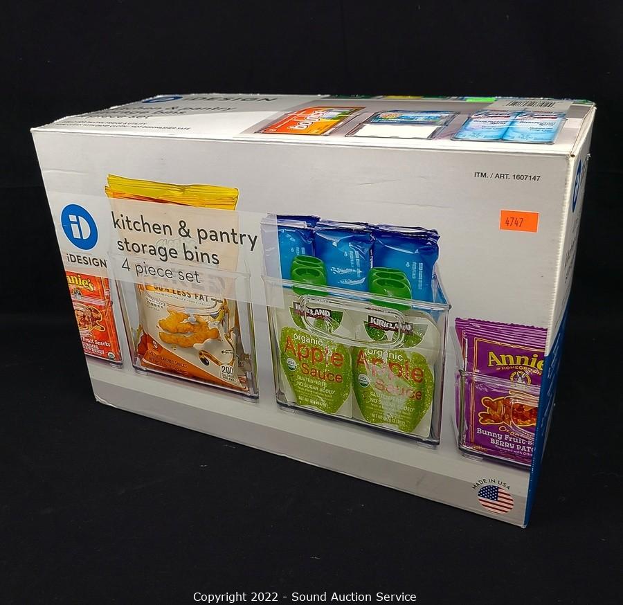 Mdesign Plastic Food Storage Organizer Bin With Labels, Set Of 6