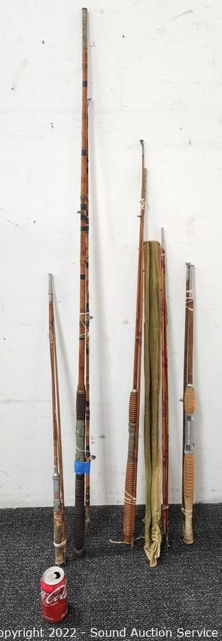 Sound Auction Service - Auction: 11/01/22 SAS Marx, Skirvan Online Auction  ITEM: 5 Antique Unbranded Bamboo Fishing Rods