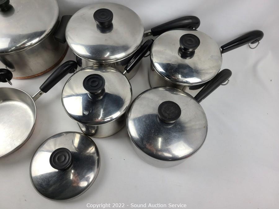 Assorted Pots + Pans- Revere Ware, Club + Wear Ever - Sherwood Auctions