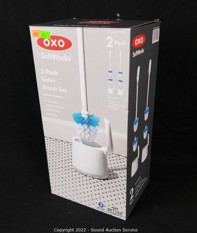 New OXO Toilet Brush and Canister Set, 2-pack in White – Custom Framing  Gallery