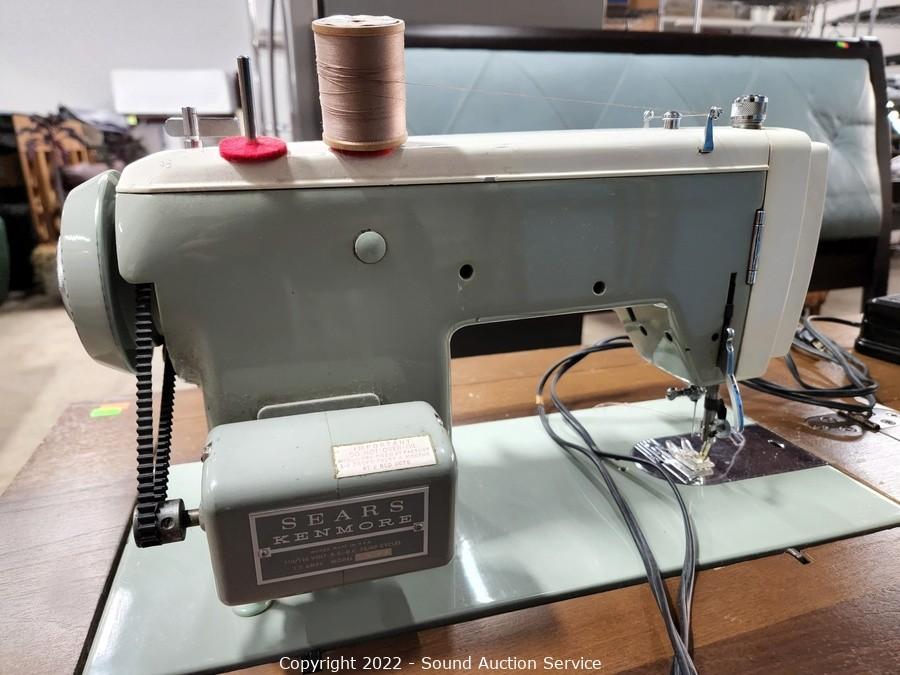 Transitional Design Online Auctions - Vintage Kenmore Sewing Machine  w/Accessories