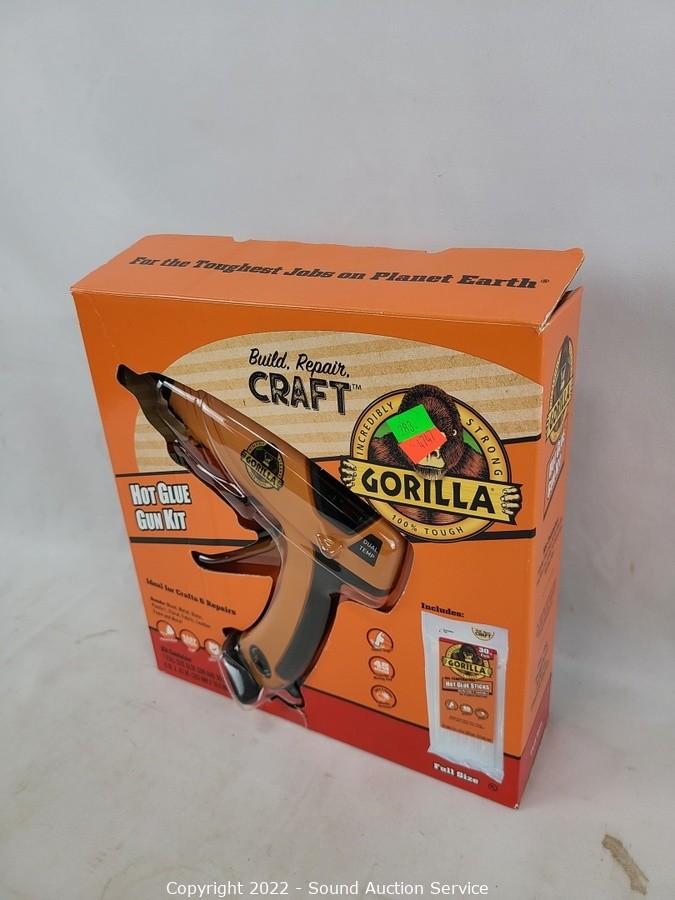 Sound Auction Service - Auction: 02/15/23 SAS Jewelry, Sound Equipment  Online Auction ITEM: Gorilla Hot Glue Gun w/29 Glue Sticks