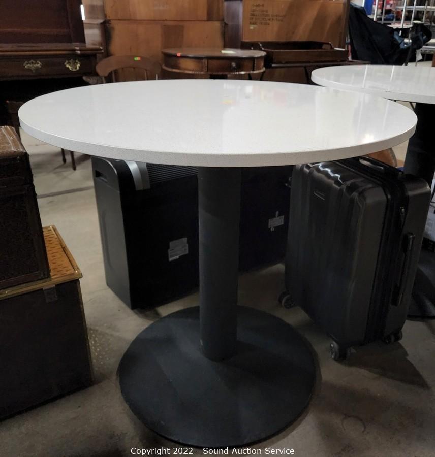 Sound Auction Service - Auction: 01/06/23 SAS Lockhart, Tenkey Online  Auction ITEM: Metal Base Stone Top Commercial Cafe Table