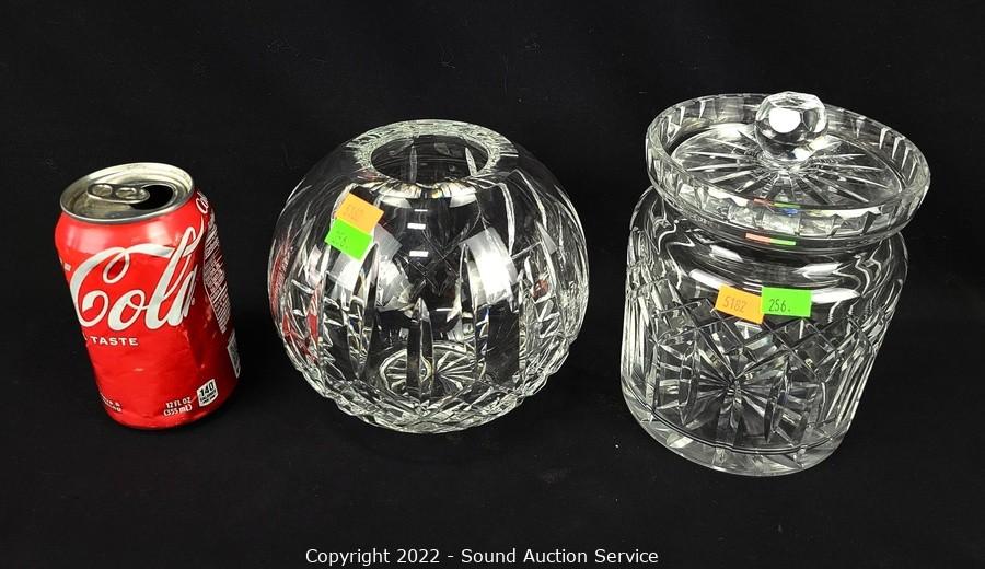 Sound Auction Service - Auction: 01/06/23 SAS Lockhart, Tenkey Online  Auction ITEM: Waterford Crystal Covered Dish & Round Vase