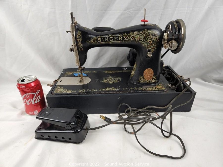 Sound Auction Service - Auction: 01/06/23 SAS Willmott, Vader Online Auction  ITEM: Antique Singer Elec. Sewing Machine