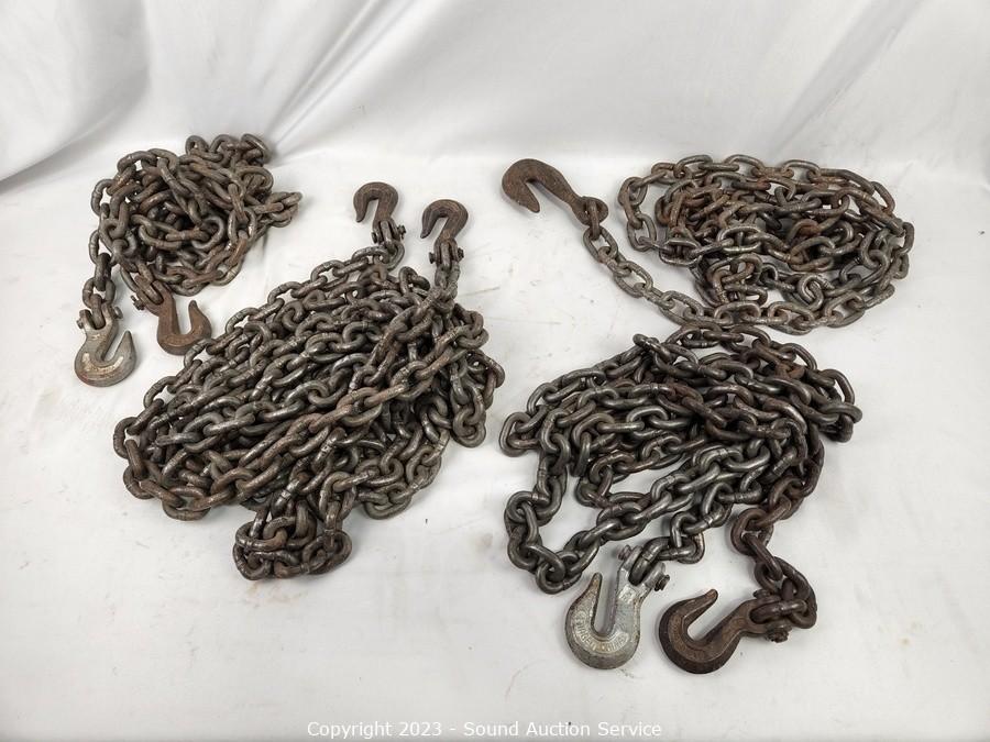 Sold at Auction: ANTIQUE HEAVY DUTY CAST IRON TOW CHAIN