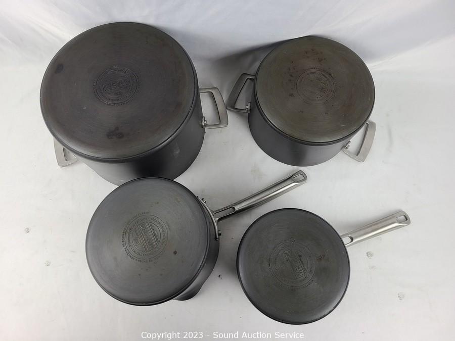 Sound Auction Service - Auction: 03/25/23 SAS Warwick, Bakewell Online  Auction ITEM: 10pc Kirkland Stainless Cookware Set