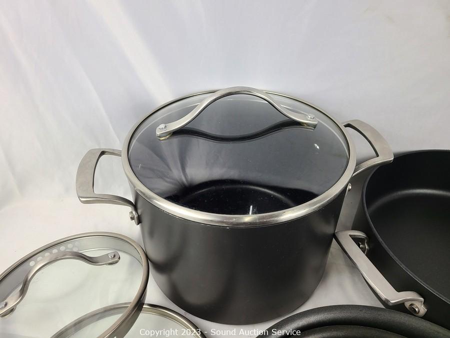 Sound Auction Service - Auction: 12/29/22 SAS Trolson, White Online Auction  ITEM: 12pc Kirkland Hard Anodized Non-Stick Cookware