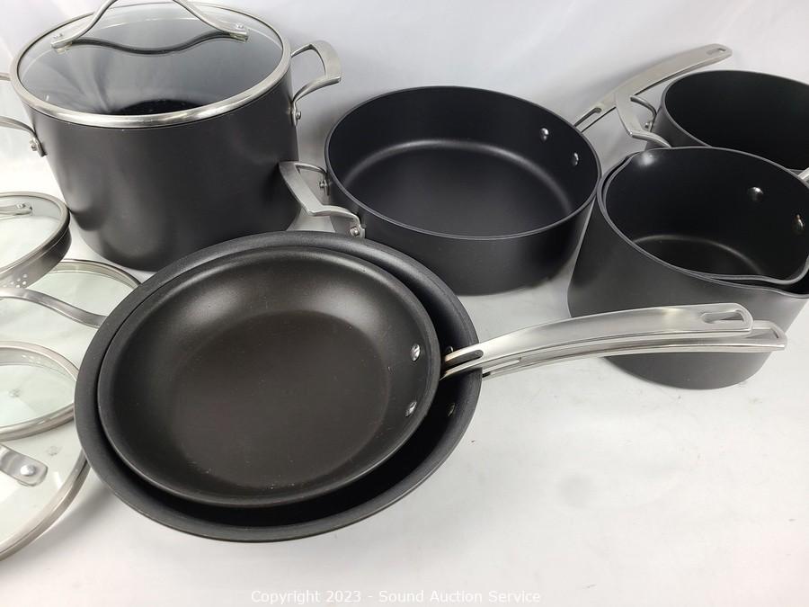 Sound Auction Service - Auction: 12/29/22 SAS Trolson, White Online Auction  ITEM: 12pc Kirkland Hard Anodized Non-Stick Cookware