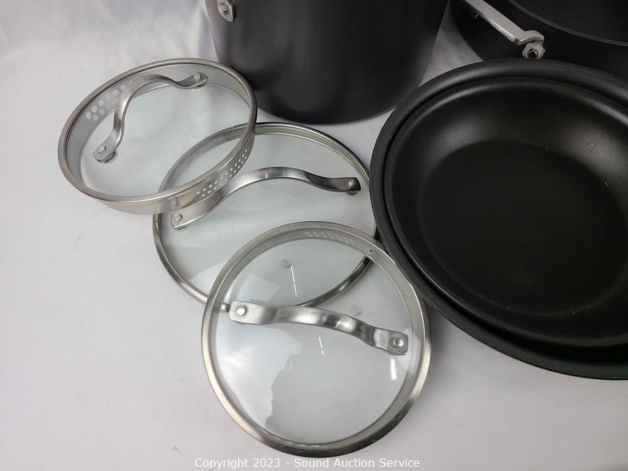 Sound Auction Service - Auction: 12/29/22 SAS Trolson, White Online Auction  ITEM: 12pc Kirkland Hard Anodized Non-Stick Cookware