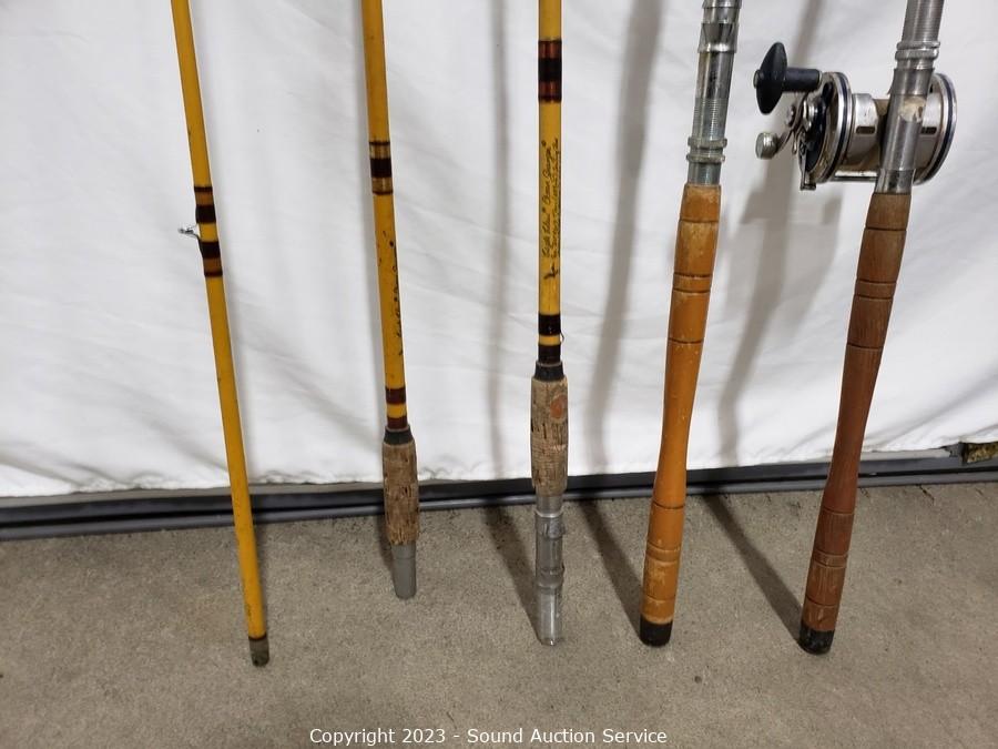 Sound Auction Service - Auction: 3/31/23 SAS Antique Furniture, Tools  Online Auction ITEM: 4 Eagle Claw Fishing Rods & Olympic Reel