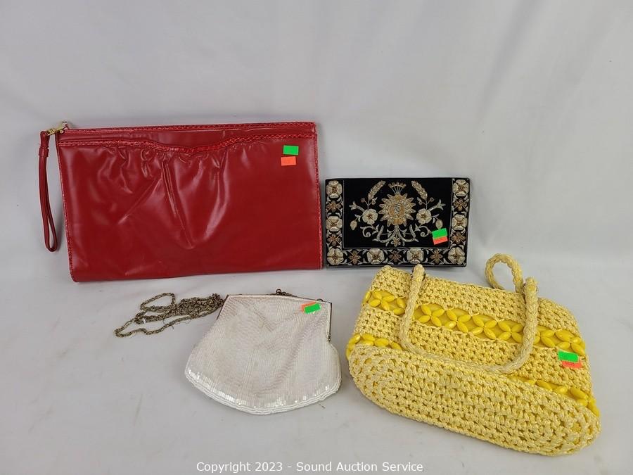 Sold at Auction: LA REGALE RED SULK CLUTCH/ SHOULDER BAG