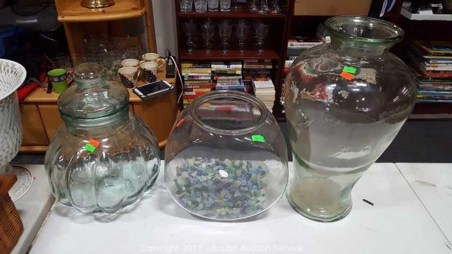 Sold at Auction: Large glass container