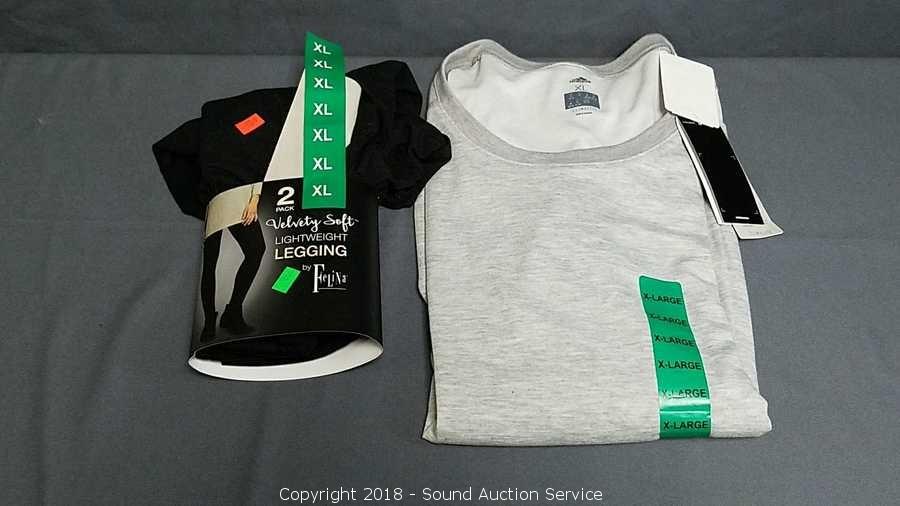Sound Auction Service - Auction: 4/19/18 Spirits & Home Decor Auction ITEM:  Adidas Climalite Shirt & Felina Leggings - XL