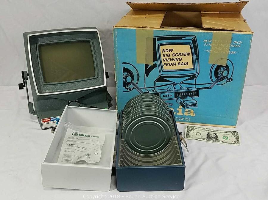 Sound Auction Service - Auction: 4/03/18 Fine China, Collectibles, Tools -  Estate Auction ITEM: Baia 8mm Reel to Reel Viewer w/Original Box