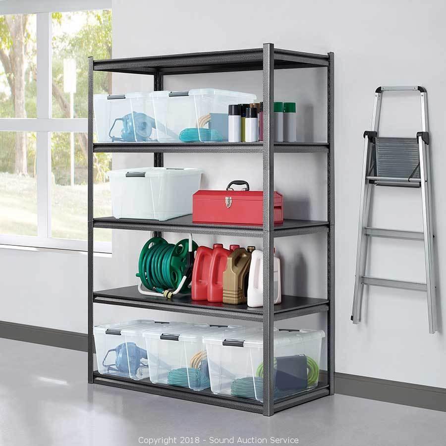 Sound Auction Service - Auction: Tolleson Fine Art & Estate Auction ITEM:  Metal Gorilla Shelving Unit w/5 Shelves