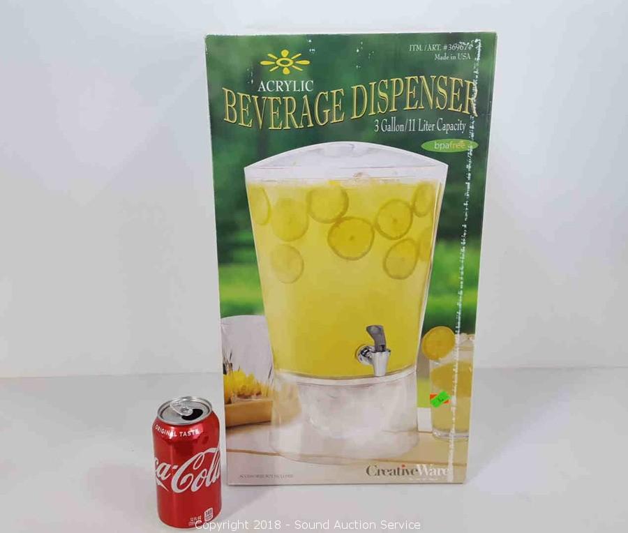 Creative Ware Beverage Dispenser, Acrylic, 3 Gallon