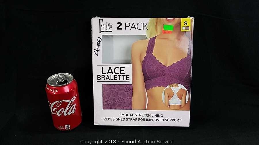 Sound Auction Service - Auction: 09/18/18 Home Furnishings Auction ITEM:  Felina Purple Lace Bralette - Small