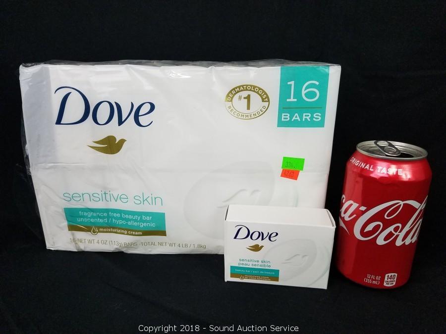  Dove Sensitive Skin Beauty Bar Unscented - 4oz(Pack