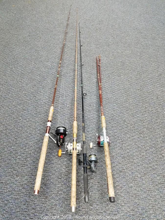 Three Vintage Fishing Rods And Reels