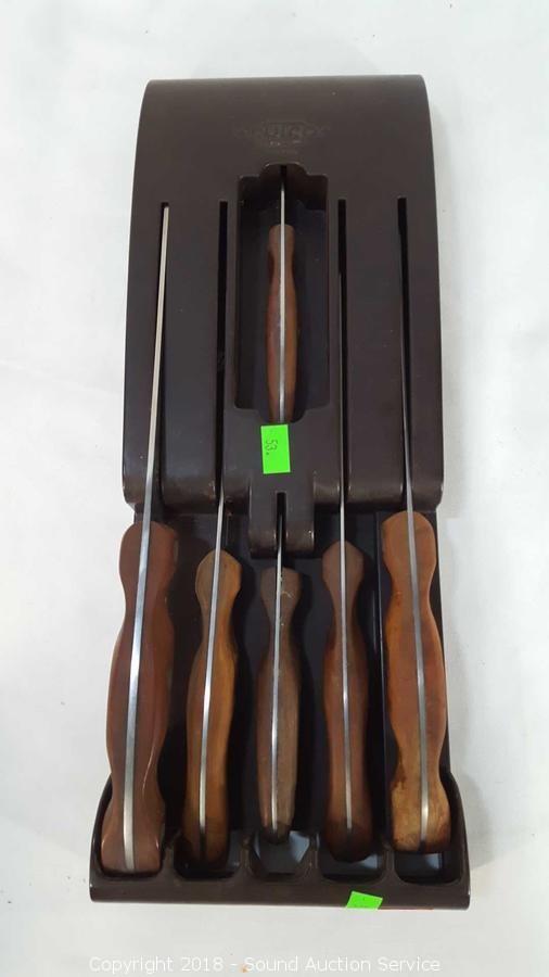 Sound Auction Service - Auction: 01/29/19 Tool & Estate Auction ITEM: 18pc. Miracle  Blade Knife Set w/Block