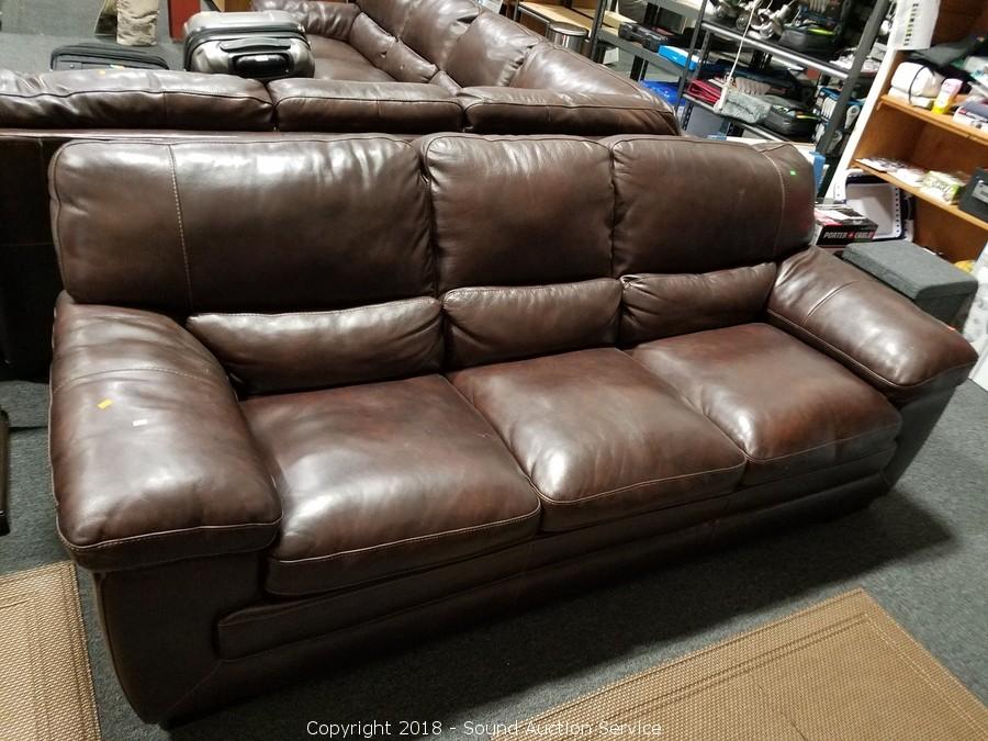 richland brown leather sofa