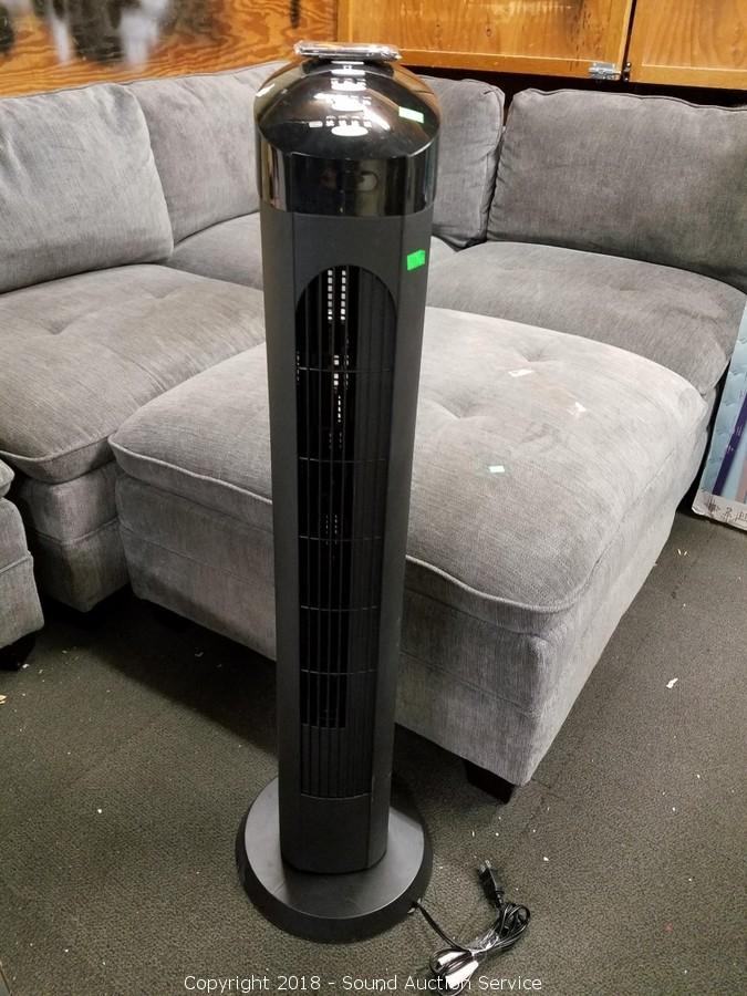 Sound Auction Service - Auction: 10/04/18 New & Lightly Used Store Returns  Auction ITEM: Cascade 40 Black Tower Fan w/Remote