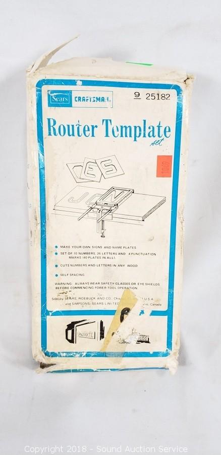 Vintage Sears Craftsman Router Template Set 9-25182 Full Set