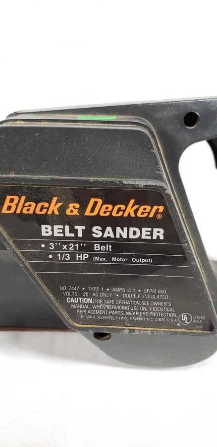 Black And Decker Belt Sander Model # 7447 3 x 21 Belt 1/3 HP