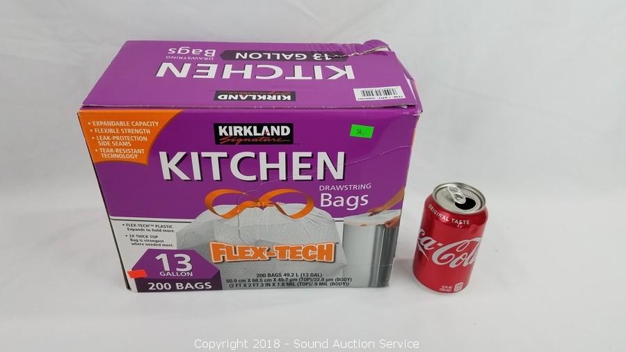 Kirkland Signature Flex-Tech 13-Gallon Scented Kitchen Trash Bags - 200 Count