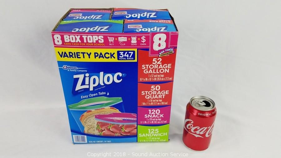  Ziploc Gallon, Quart, Sandwich, and Snack Storage Bags -  Variety pack - 347 Total : Health & Household