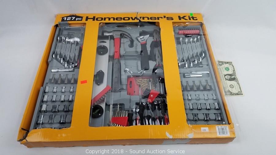 Sound Auction Service - Auction: 01/03/19 Sundries, Toys, Bedding & More!  ITEM: 127pc Home Owner's Tool Kit
