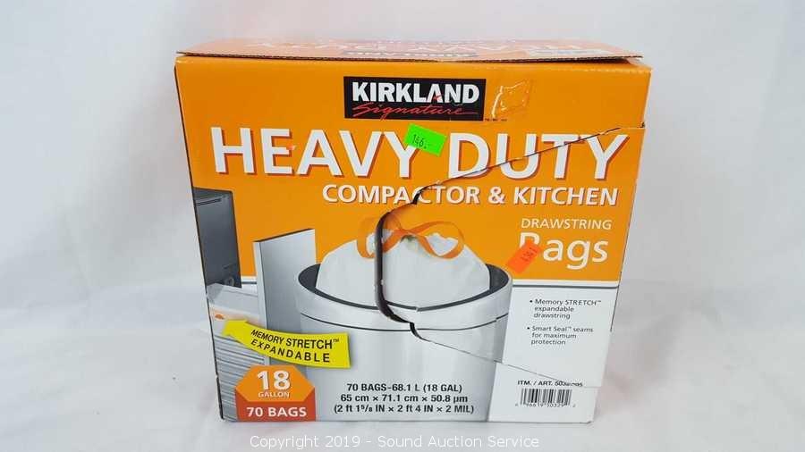 2 Packs Kirkland Heavy Duty Compactor & Kitchen Trash Bags 18