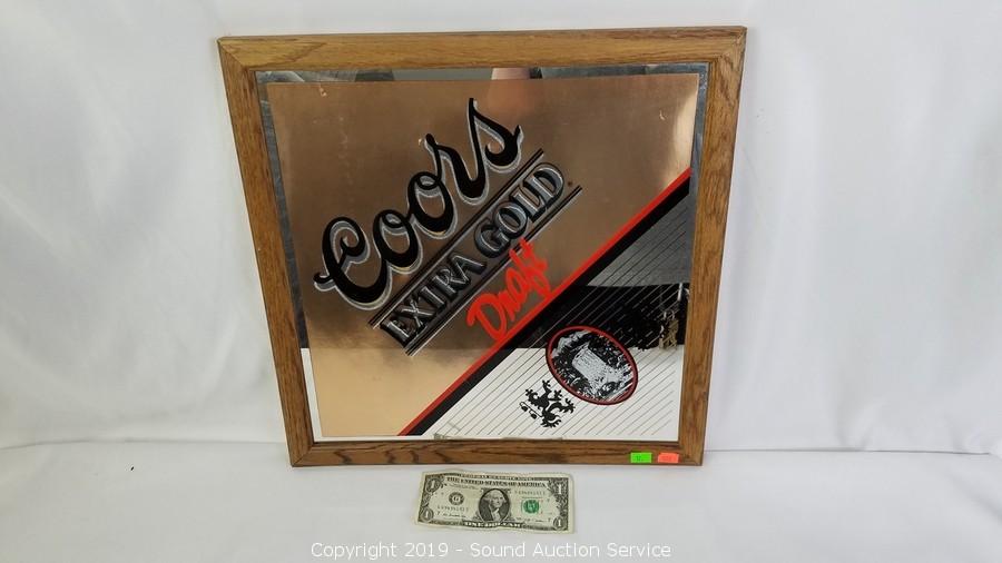 Sound Auction Service - Auction: 01/29/19 Tool & Estate Auction ITEM: Coors  Extra Gold Draft Wall Decor Sign
