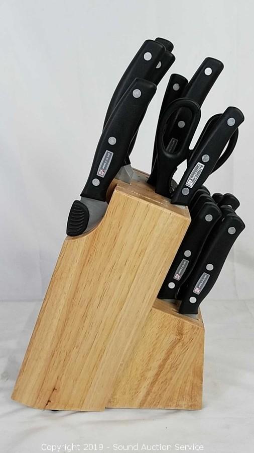 Sound Auction Service - Auction: 01/29/19 Tool & Estate Auction ITEM: 18pc. Miracle  Blade Knife Set w/Block