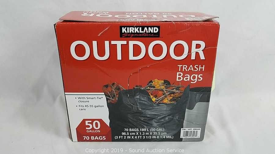  Kirkland Signature Smart Closure Outdoor Lawn 50 Gallon Trash  Bags, 70Count : Everything Else