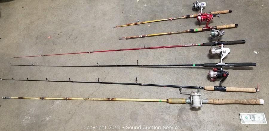 Sound Auction Service - Auction: 02/28/19 Richards, Johnson & Hrbacek  Estate Auction ITEM: 6 Various Fishing Rods w/Reels