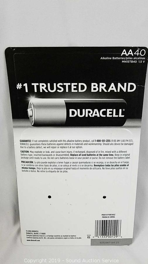 Duracell Batteries MN1500 MN15TB40 Alkaline AA LR6 40 pack 1.5V Pilas  Alcalinas