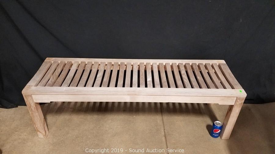 Sound Auction Service - Auction: 04/09/19 Mell, Blain & Others Estate  Auction ITEM: Genuine Teak Country Casual Bench