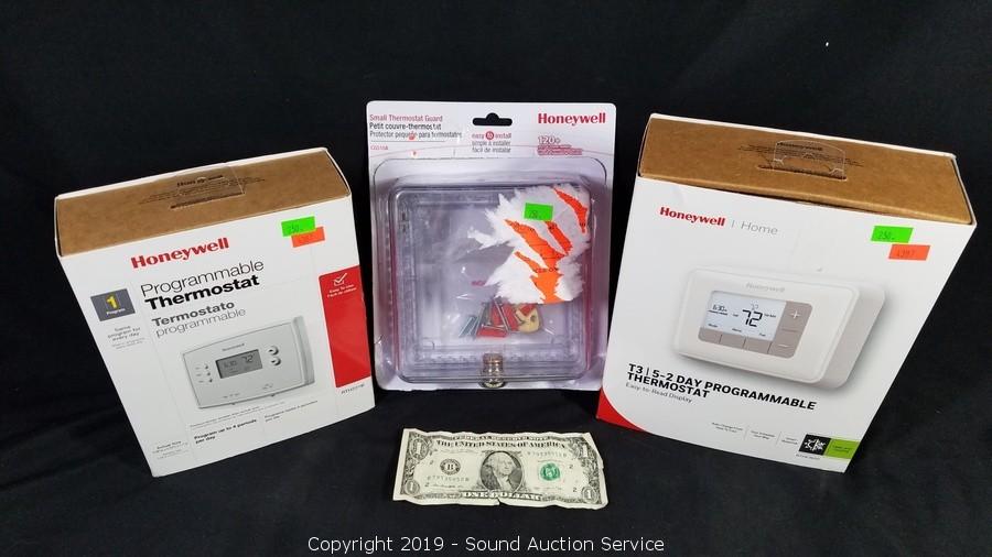 Sound Auction Service - Auction: 04/23/19 Stablein & Others Estate Auction  ITEM: Honeywell Programmable Thermostats & Guard