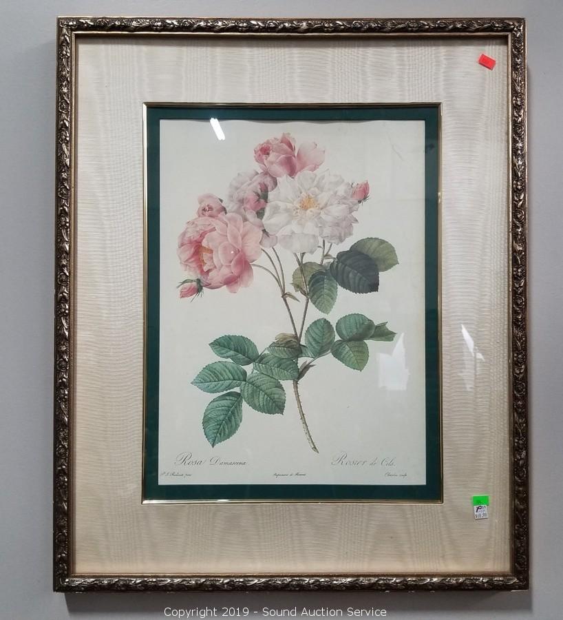 Sound Auction Service - Auction: 06/25/19 Antique's, Collectibles, New &  Used Consignment Auction ITEM: 2 Vtg. Framed Pierre-Joseph Redoute Rose  Prints