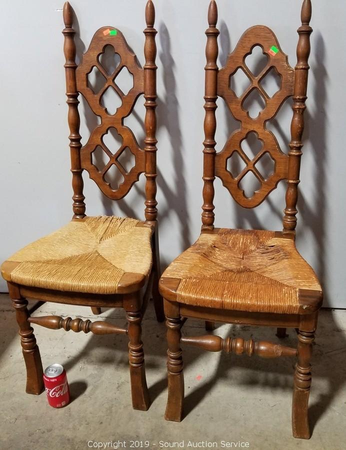 Sound Auction Service - Auction: 06/25/19 Antique's, Collectibles, New &  Used Consignment Auction ITEM: 2 Vtg. Woven Seat Chairs